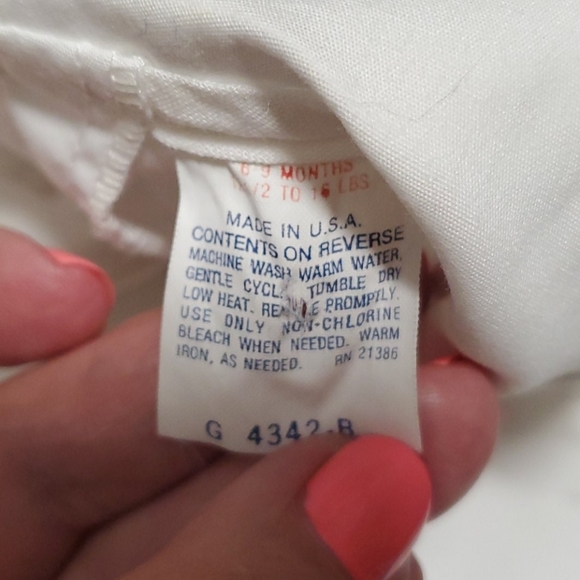 Vintage Bundle baby boys white set size 6-9 month - Picture 6 of 10